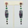 Uploaded ToDangle/Drop Ceramic Emerald, Sapphire, Rhodolite Earrings - set