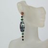 Uploaded ToDangle/Drop Ceramic Emerald, Sapphire, Rhodolite Earrings - close up