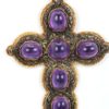 Corletto Blackened Amethyst Cross With Beaded Chain