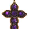 Corletto Blackened Amethyst Cross With Beaded Chain - cross only