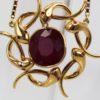 Retro Snake Wreath Pendant African Ruby - close up