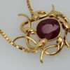 Retro Snake Wreath Pendant African Ruby - angle 2