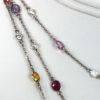Multi Colored Sapphire & Diamond 18K White Gold Necklace 49"