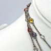 Multi Colored Sapphire & Diamond 18K White Gold Necklace 49" model detail #2