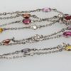 Multi Colored Sapphire & Diamond 18K White Gold Necklace 49" strands