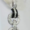 Eli Frei 18K White Gold, Coral & Onyx Drop Earrings chain close up