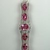 Pink Sapphire And Platinum Deco Brooch With Diamonds hanging