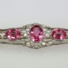 Pink Sapphire And Platinum Deco Brooch With Diamonds with chain
