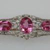 Pink Sapphire And Platinum Deco Brooch With Diamonds