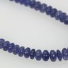 Blue Tanzanite Cabochon Beaded Necklace with 18k Rose Gold Clasp extreme close up