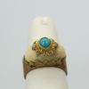 Buccellati 18K Brushed Yellow Gold & Turquoise Ring up angle