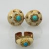 Buccellati 18K Brushed Yellow Gold & Turquoise Ring and earrings