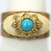 Buccellati 18K Brushed Yellow Gold & Turquoise Ring detail