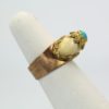 Buccellati 18K Brushed Yellow Gold & Turquoise Ring left side