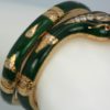 Enamel Snake Bangle Bracelet With Yellow Gold & Diamonds angle