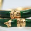 Enamel Snake Bangle Bracelet With Yellow Gold & Diamonds side detail
