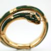 Enamel Snake Bangle Bracelet With Yellow Gold & Diamonds standing #2