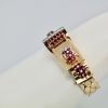 Vintage Retro Swiss Ruby Diamond Ladies Flip Top Watch - model close up