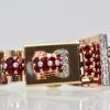 Vintage Retro Swiss Ruby Diamond Ladies Flip Top Watch - close up #2