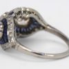 Deco Platinum Sapphire Diamond Ring - inside