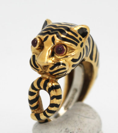 David Webb Tiger Ring - detail