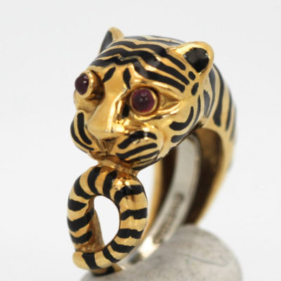 David Webb Tiger Ring - detail