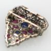Art Deco Platinum Carved Ruby, Sapphire, Emerald And Diamond Tutti Frutti Brooch back
