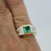 David Webb Emerald Diamond Ring hand