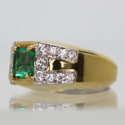 David Webb Jewelry Emerald Diamond Ring - Cris Notti Jewels