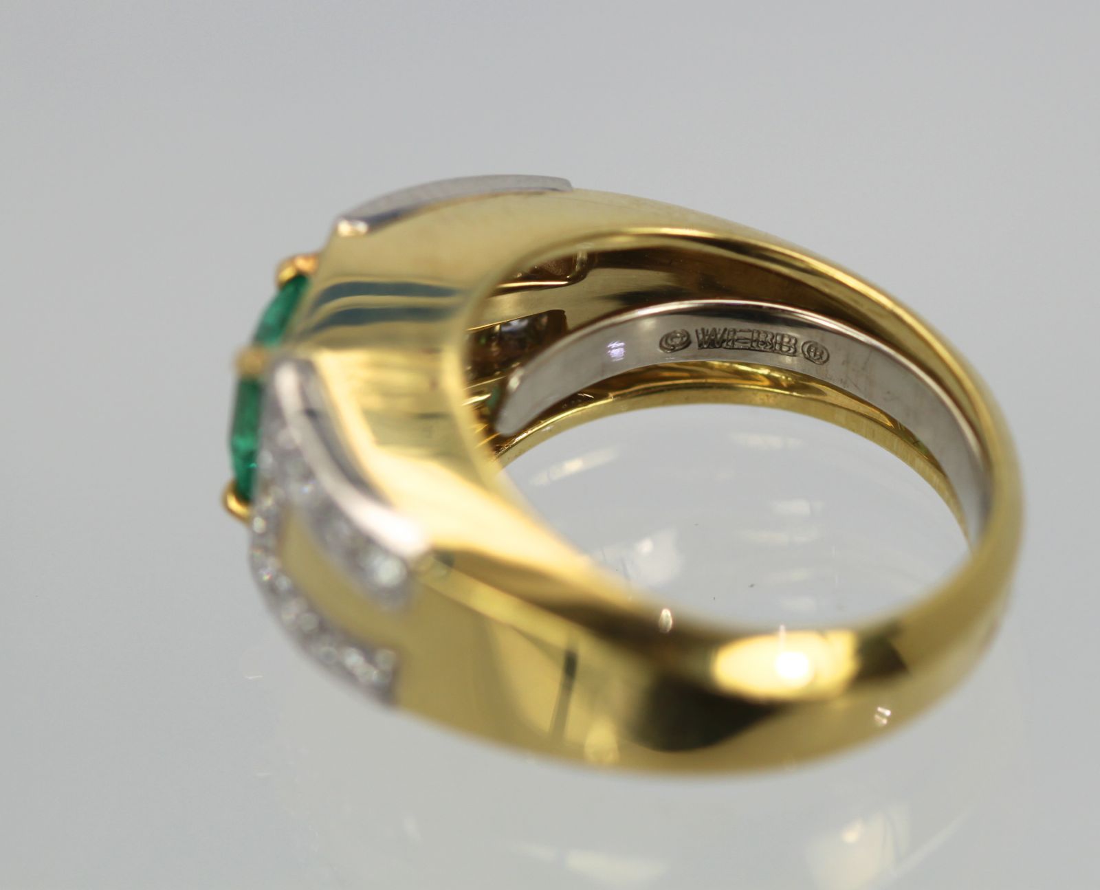 David Webb Emerald Diamond Ring inside