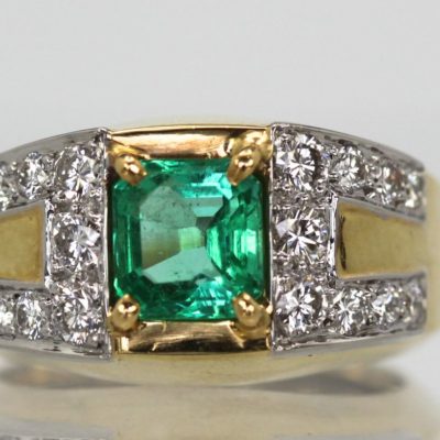 David Webb Emerald Diamond Ring 2.40 Carats