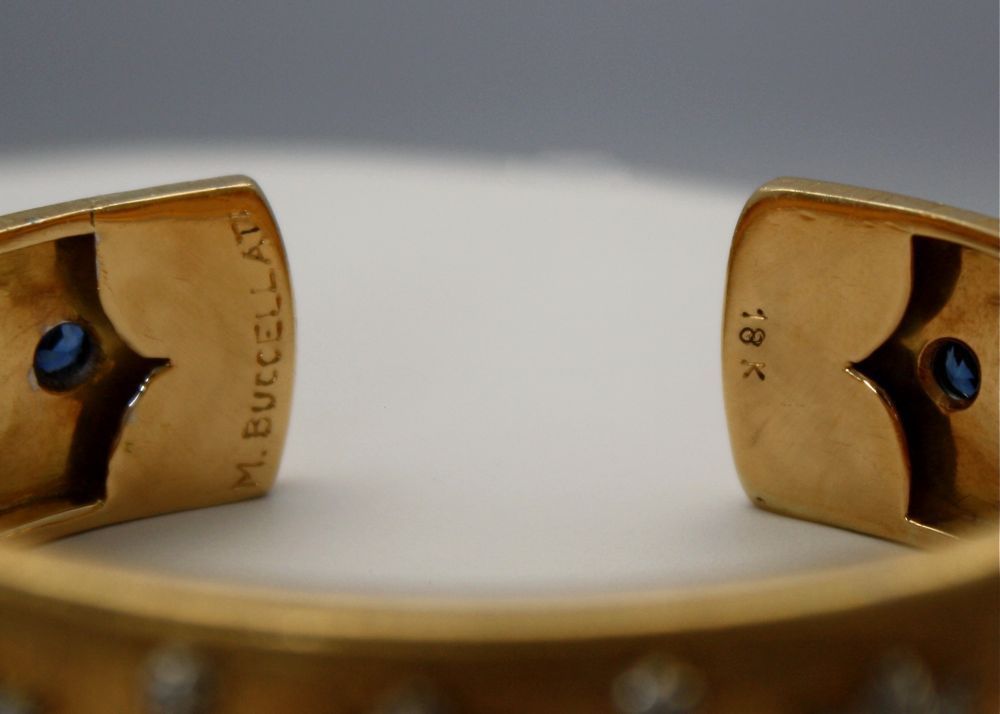 Signed M. Buccellati Gold Bracelet back detail