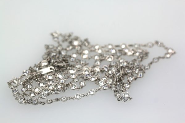Diamond Platinum Eternity Necklace 40″ Long 7.05 Carats F & VS