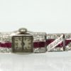 Diamond Ruby Platinum Bracelet Watch