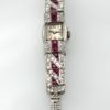 Diamond Ruby Platinum Bracelet Watch - vertical