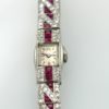 Diamond Ruby Platinum Bracelet Watch - vertical #2