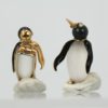 Fasano Gold Moonstone Enamel Penguins - back and front