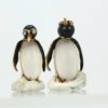 Fasano Gold Moonstone Enamel Penguins - pair