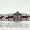Diamond Ruby Platinum Bracelet Watch - entire