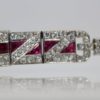 Diamond Ruby Platinum Bracelet Watch - band close up