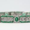 Diamond Emerald Deco Style Bracelet 14 Karat detail #2