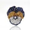 Oscar Heyman Sapphire Diamond Pansy Brooch 18 Karat #5