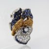 Oscar Heyman Sapphire Diamond Pansy Brooch 18 Karat side