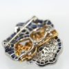 Oscar Heyman Sapphire Diamond Pansy Brooch 18 Karat back detail