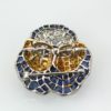 Oscar Heyman Sapphire Diamond Pansy Brooch 18 Karat back