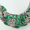 Emerald Diamond Crescent Brooch 14K detail #2