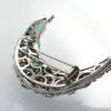 Emerald Diamond Crescent Brooch 14K back