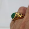 David Webb Emerald Ruby Bombe Ring - on finger