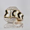 David Webb Zebra Stripe Buckle Diamond Gold Ring - back