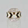 David Webb Zebra Stripe Buckle Diamond Gold Ring